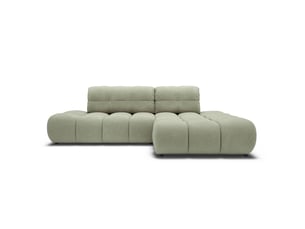 Canapé d'angle droit convertible BAITA 4 places Tissu vert avec coffre de rangement