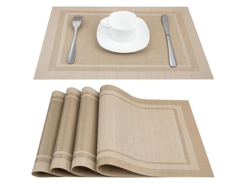  Nappe pvc rectangulaire beige recto verso 45 x 30 cm lot de 6  - Conforama A