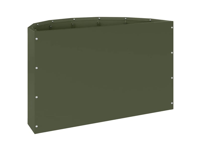  Jardinière demi-ronde design moderne extérieur 60 x 30 x 35 cm en acier vert olive 02_0052939  - Conforama D