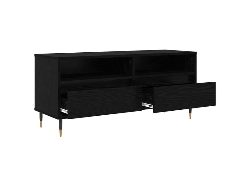 Meuble tv - banc tv - meuble de rangement avec tiroir chêne noir 100 x 34,5 x 44,5 cm  - Conforama E