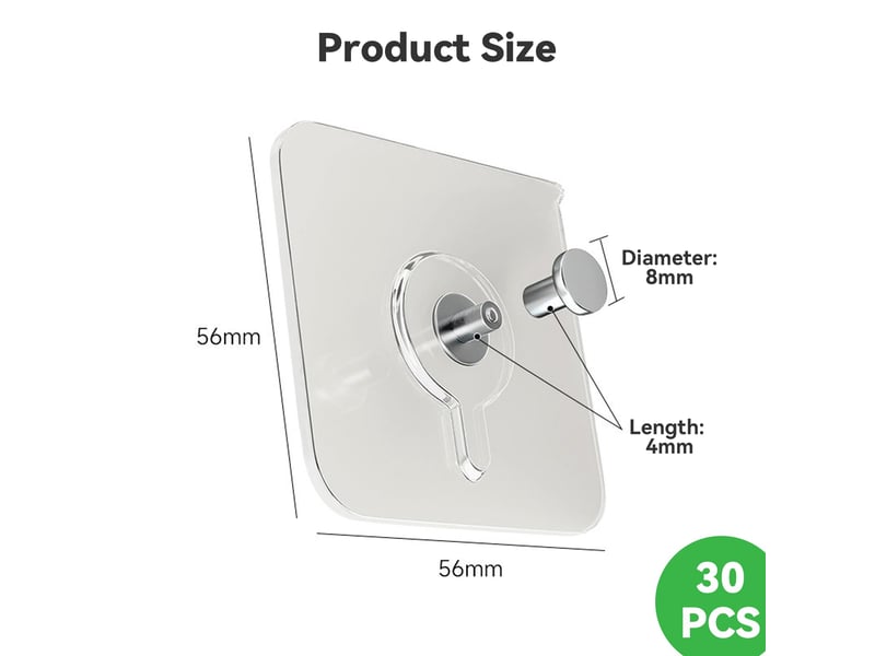  30 pcs accroche tableau sans percer transparent tableau fixation murale, fixation sans percer crochets attache cadre adhésif  - Conforama B