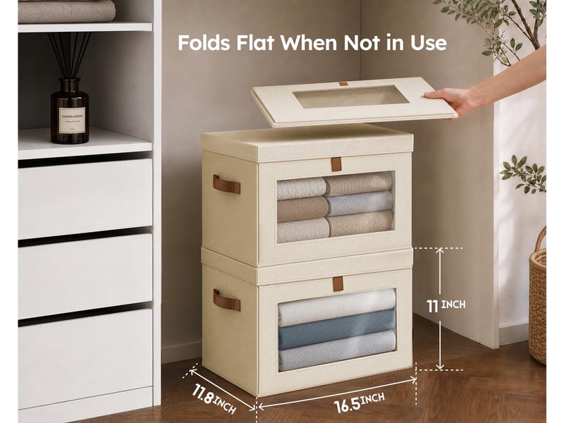  Lot de 6 boîtes de rangement avec couvercles, ouverture frontale, fenêtre transparente, empilables  - Conforama E