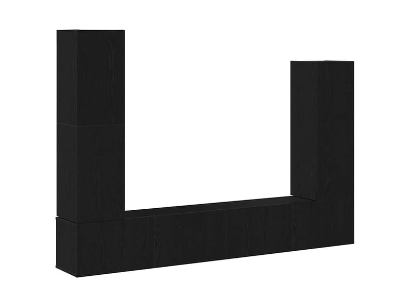  Ensemble meuble tv - banc tv - meuble de rangement 6 pcs chêne noir bois d'ingénierie  - Conforama A