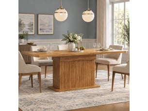 Table à manger extensible 120-160x80 cm avec rangement, aspect bois marron foncé