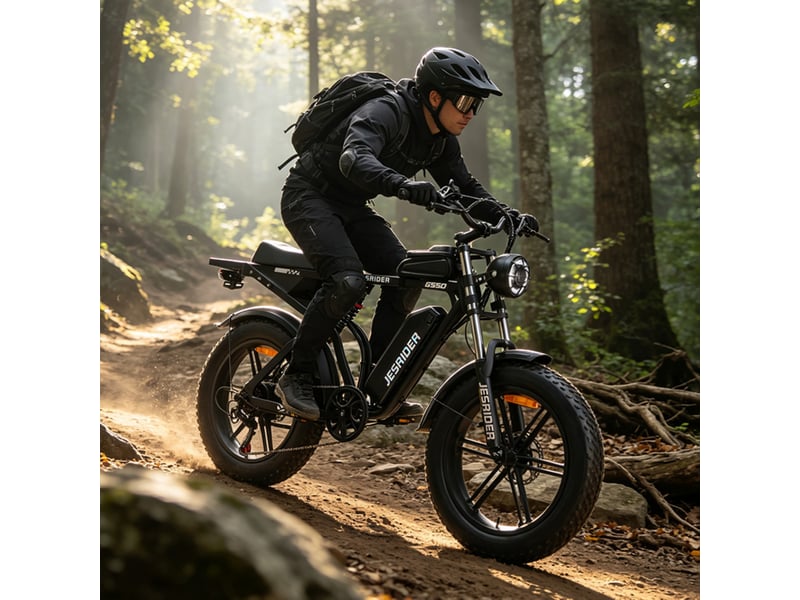 Vélo électrique tout suspendu fat bike jesrider g550, 20 x 4.0, 48v, noir - Conforama E