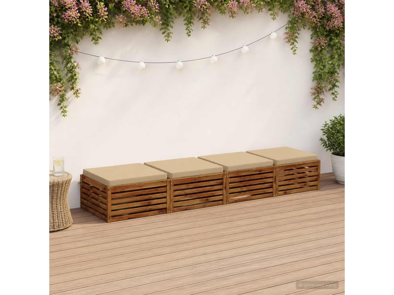  Lot de 4 coussins de siège, coussins d'assise soest 100 % polyester beige cf60294  - Conforama B