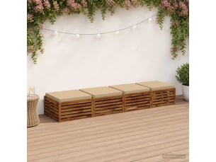 Lot de 4 coussins de siège, coussins d'assise soest 100 % polyester beige cf60294