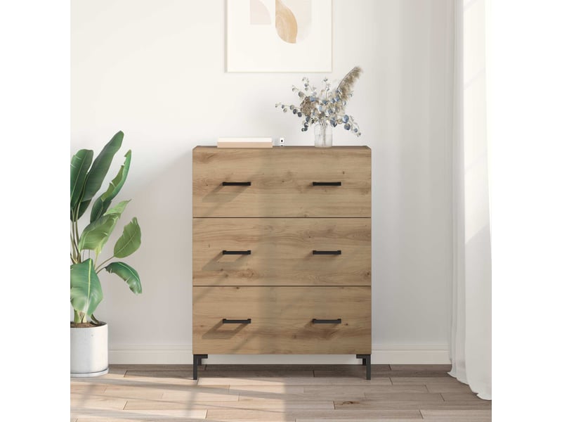 Buffet - bahut - meuble de rangement chêne artisanal 69,5 x 34 x 90 cm - Conforama D