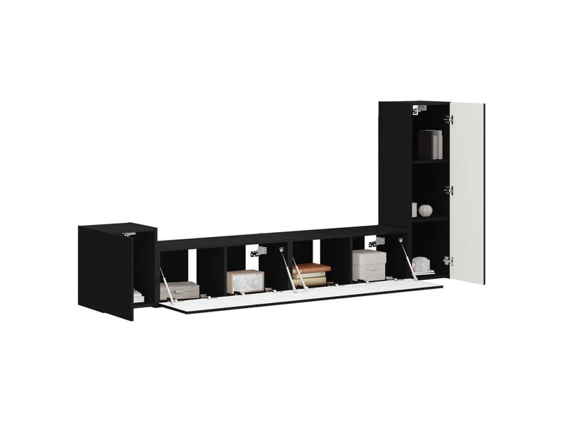  Ensemble meuble tv - banc tv - meuble de rangement 3 pcs noir bois d'ingénierie  - Conforama C