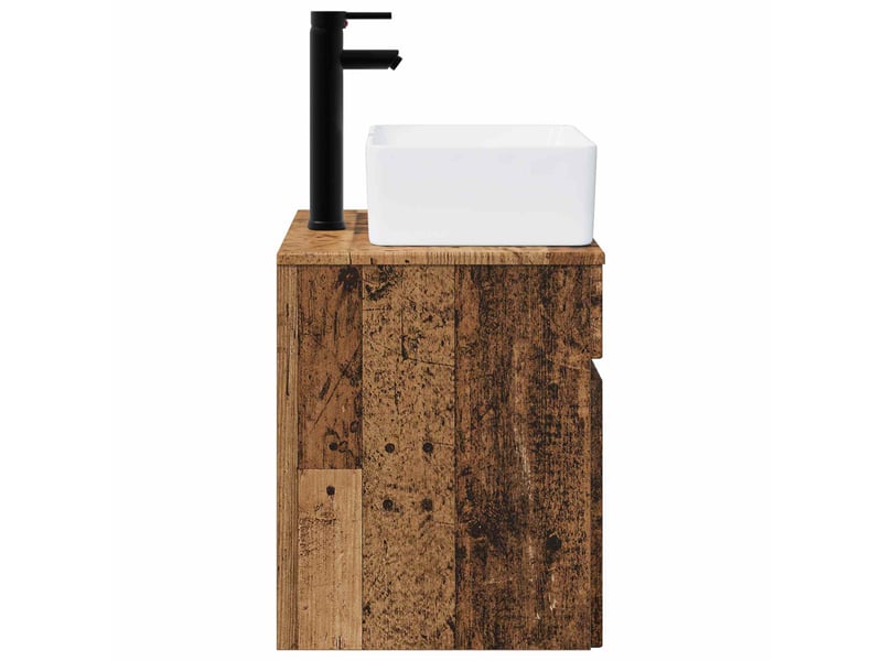  Meuble de lavabo mural, rangement salle de bain bois ancien 49x41x63 cm shl73  - Conforama C