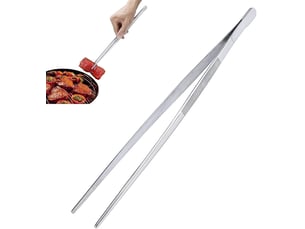 Pincette de cuisine en acier inoxydable, 30 cm pince de chef, outil de cuisine pour griller et cuire, longue pince à épiler droite