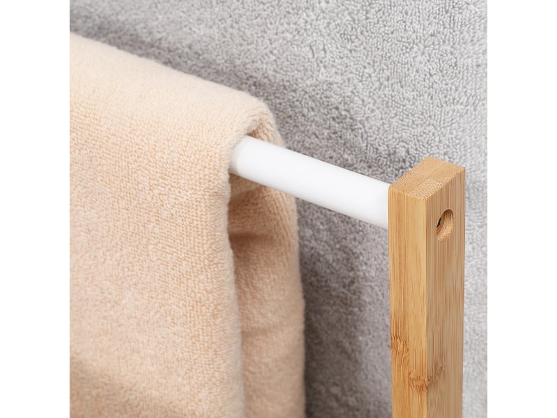  Porte-serviettes sur pied 3 barres en bambou naturel westcott  - Conforama C