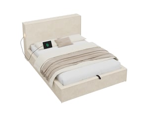 Lit coffre 120x200 cm coloris beige