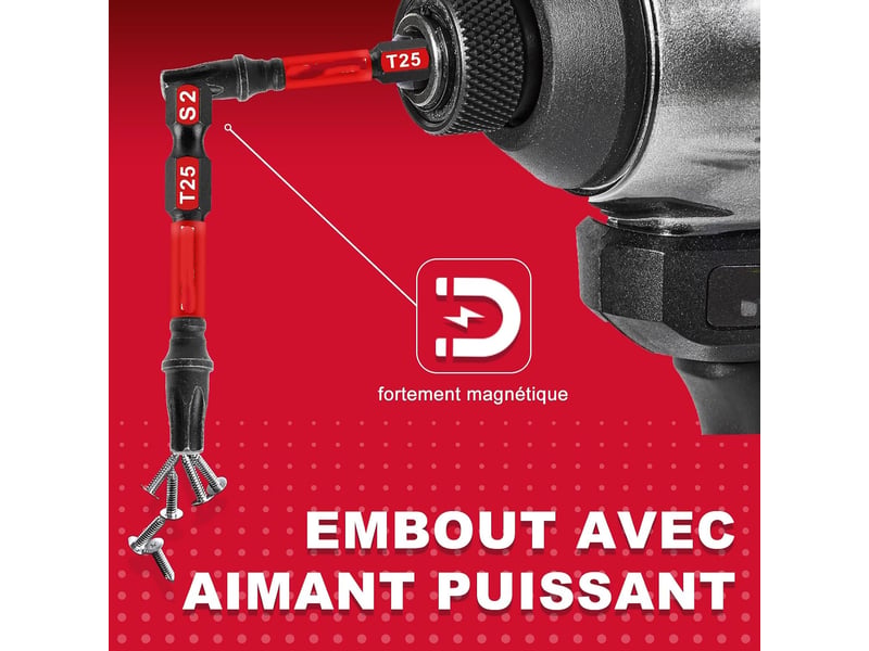 Embouts de vissage aux chocs , embout magnétique pour visseuse tournevis tige hexagonale 14 41 pièces - Conforama D
