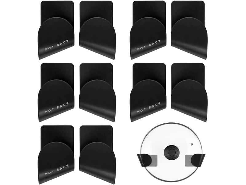  6 pièces support de couvercle de pot, adhésifs supports de rangement mural support de fixation  - Conforama A