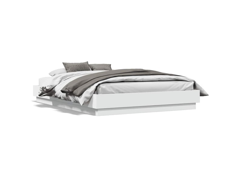  Lit double- lit adulte -  cadre de lit sans matelas blanc 140x190 cm  - Conforama A