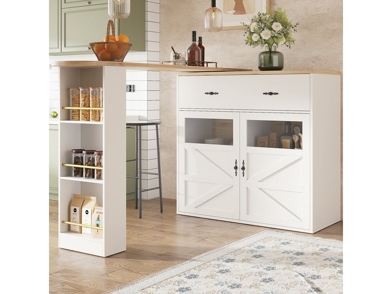  Bar blanc - 204cm table de bar blanc - Conforama D