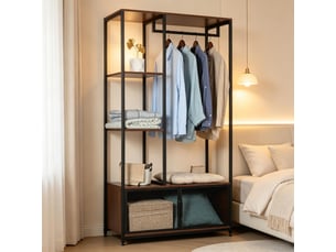 Portant à vêtements pour chambre, ouvert, multifonction, meuble d’entrée