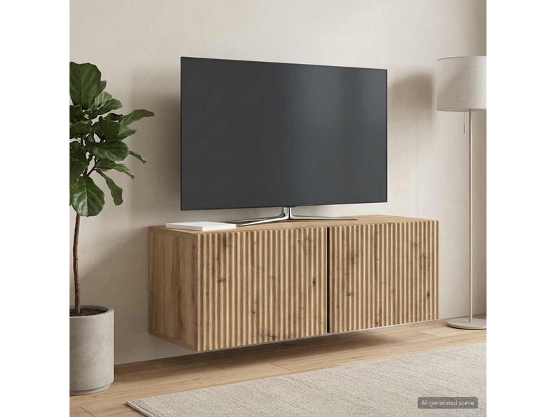  Meuble tv - banc tv - meuble de rangement mural 78,5 x 31 x 30 cm chêne artisanal  - Conforama B