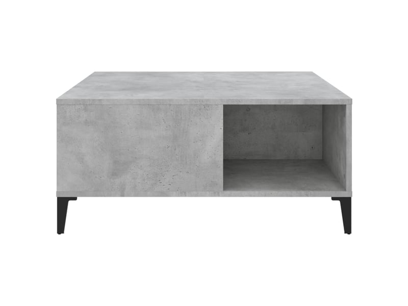  Table basse | table de salon gris béton 80x80x36,5 cm bois d'ingénierie  - Conforama E