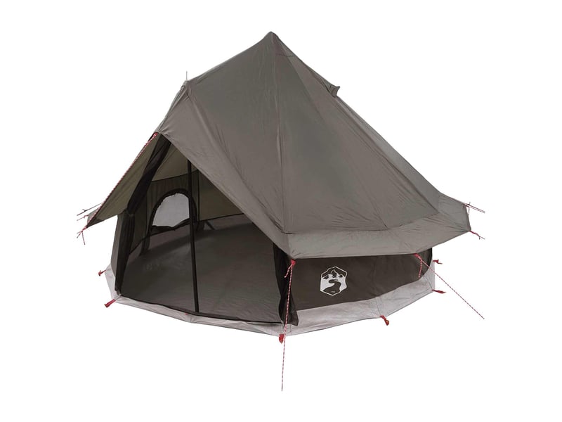  Tente tipi, tente de camping 4 personne marron gris polyester et acier  - Conforama A