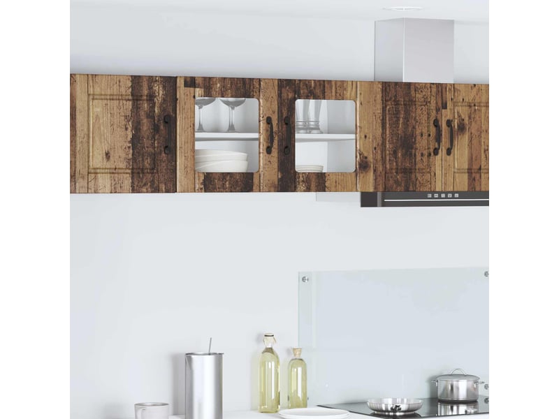 Meuble mural de cuisine, cabinet en verre mural bois ancien 80x31x40cm shl8157 - Conforama B