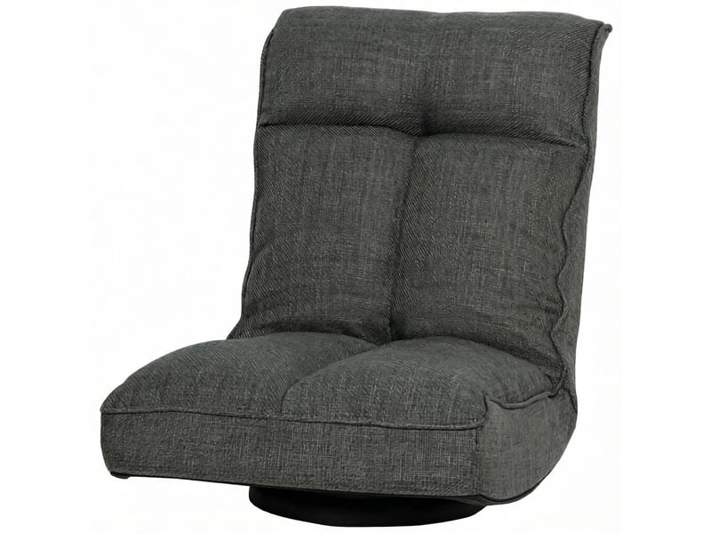  Fauteuil de sol pivotant et inclinable en tissu gris T5828P563292 - Conforama A