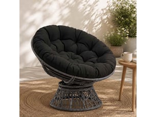 Coussin de chaise papasan, coussin d'assise vianen 100 % polyester noir cf54238