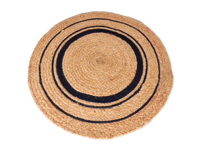 Tapis rond en jute tressé naturel, 120 cm, dylrev 69001 - Conforama D