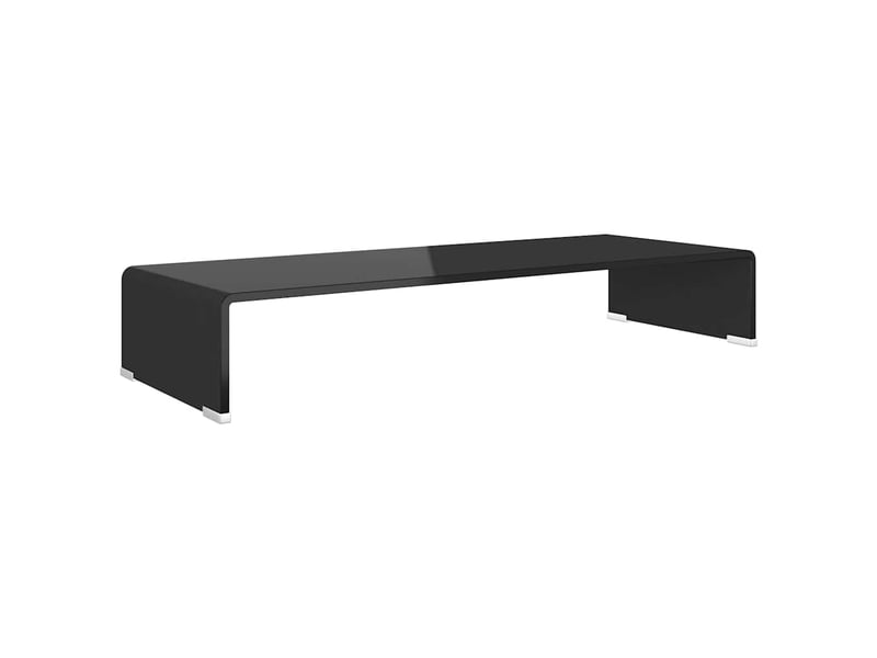  Meuble tv - banc tv - meuble de rangementsupport pour moniteur 80x30x13 cm verre noir  - Conforama A