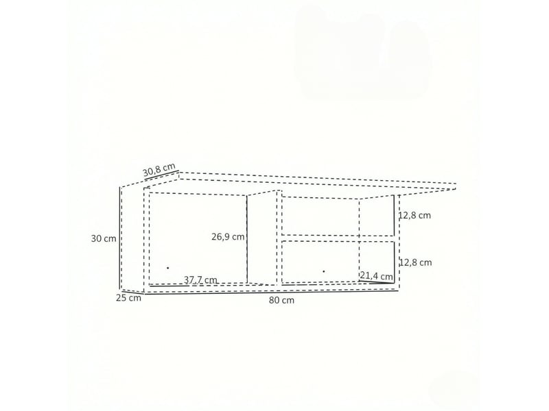  Meuble mural de salle de bains 80x25x30 cm porte abattante panneau de particules blanc  - Conforama E