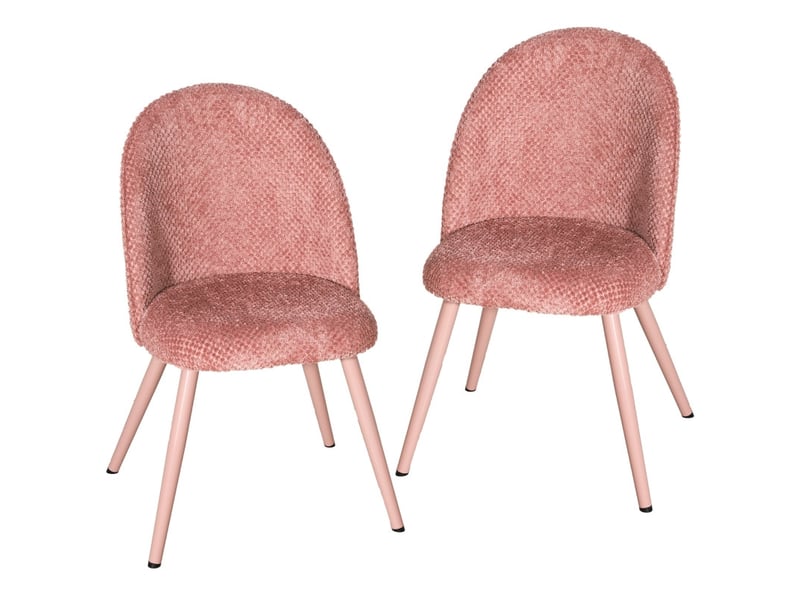  Chaises de salle à manger montiaria velours rembourrées rose  - Conforama A