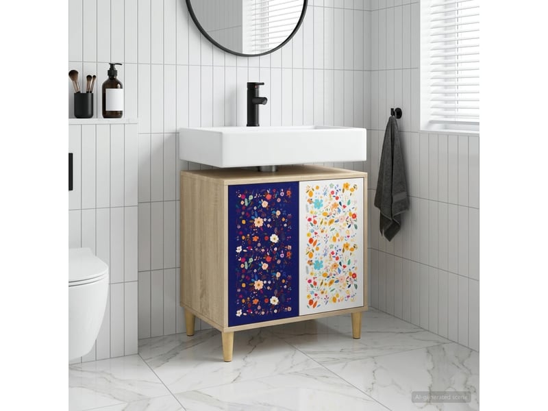  Armoire de salle de bain, meuble de rangement mainz sonoma 60x40x60 cm  - Conforama B