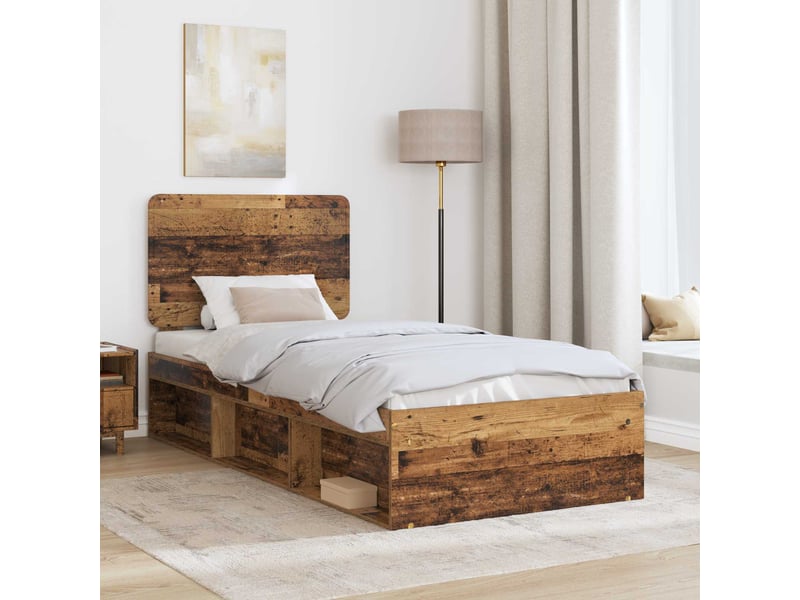  Lit simple- lit adulte -  cadre de lit bois ancien 100 x 200 cm bois de pin massif  - Conforama B