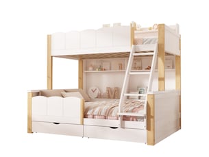 Lit superposé 140x200 cm <strong>OKMYHOME</strong>  <strong></strong> coloris bicolore