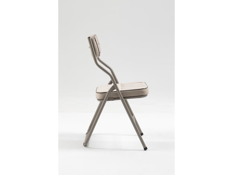  Lot de 2 chaises de salle à manger pliantes,avec coussins,velours,kaki  - Conforama E