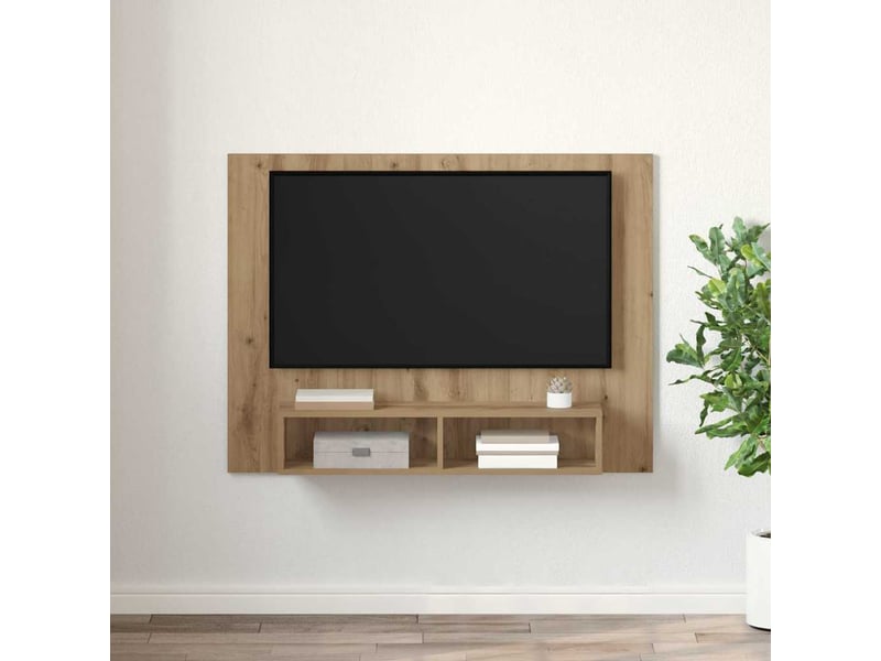  Ensemble meuble tv - banc tv - meuble de rangement 120 x 23,5 x 90 cm chêne artisanal  - Conforama D