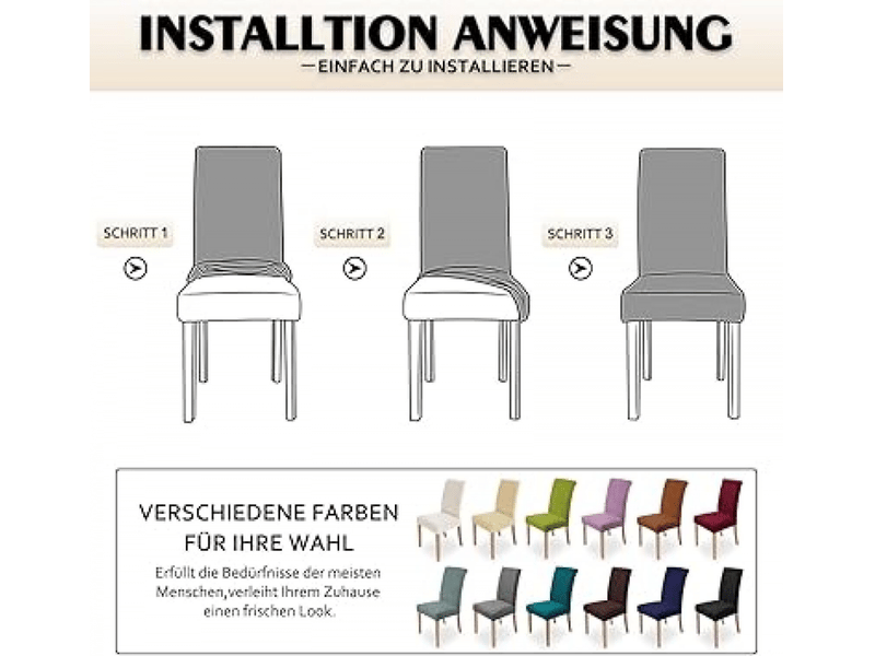  Housses de chaise beiges, 1 pièce, housses de chaise de salle à manger élastiques, style moderne, lavables, convenant à la décoration, aux fêtes, aux XLH-ZLS-009260ZLS - Conforama D