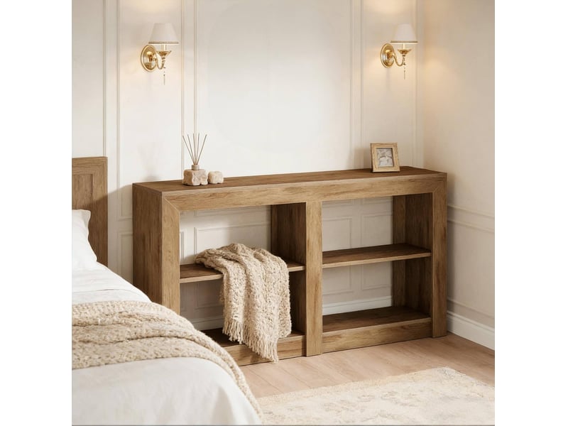  Table console 150x35x85 cm à 3 niveaux mdf marron  - Conforama E