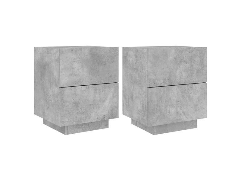 Lot de 2 tables de chevet - cabinet de chevet - table de nuit et lumières led gris béton - Conforama A