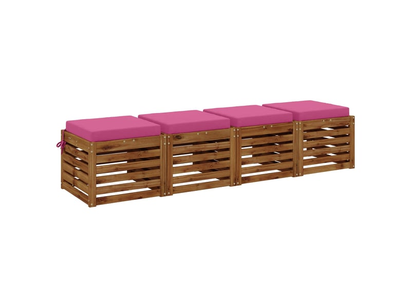 Lot de 4 coussins de siège, coussins d'assise soest 100 % polyester rose cf60480 - Conforama C