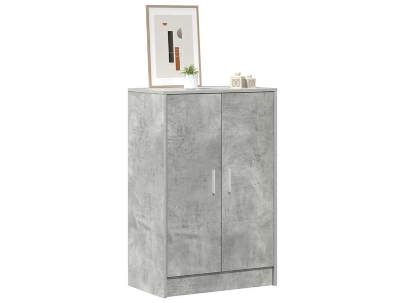  Meuble à chaussures, armoire à chaussures 60x35x92 cm gris béton chaussures  - Conforama C