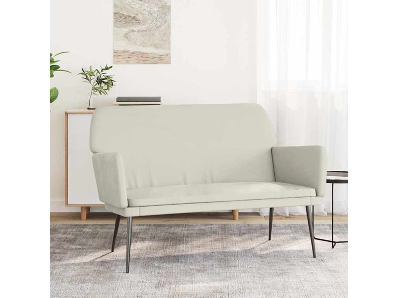  Banc chambre, banc de lit crème 108x79x79 cm velours shl27582  - Conforama B