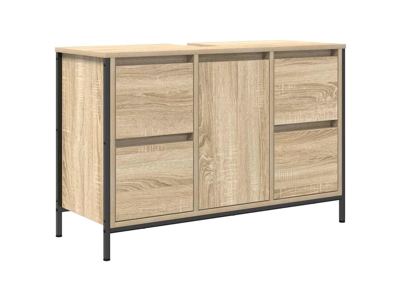 Meuble sous-évier, meuble de rangement avec tiroirs chêne sonoma 90x34.5x60 cm  - Conforama A