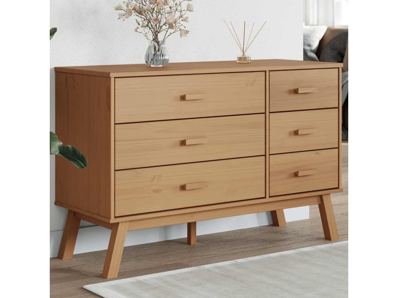  Armoire à tiroirs, commode olden marron bois de pin solide shl51005  - Conforama B