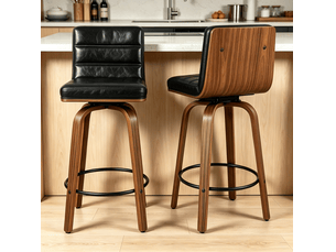tabouret de bar OKWISH - noir hauteur d'assise 66 cm vendu Par paire
