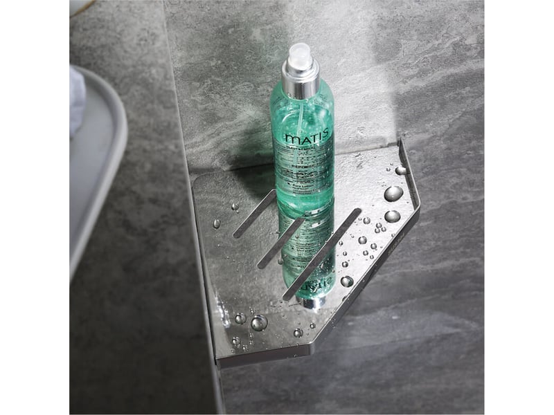  Tablette d'angle, support de salle de douche (argent)  - Conforama C