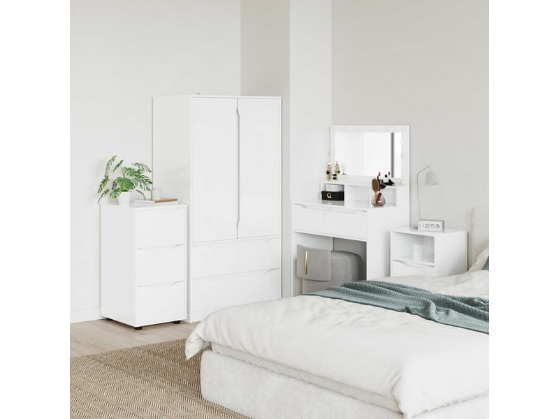 Armoire de rangement, commode de rangement 40 x 48 x 81 cm bois d'ingénierie shl4504  - Conforama B