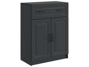 Buffet - bahut - meuble de rangement avec tiroir noir 66 x 34,5 x 87 cm bois d'ingénierie