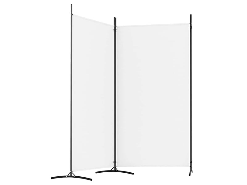  Paravent | cloison de séparation 2 panneaux blanc 175x180 cm tissu  - Conforama D